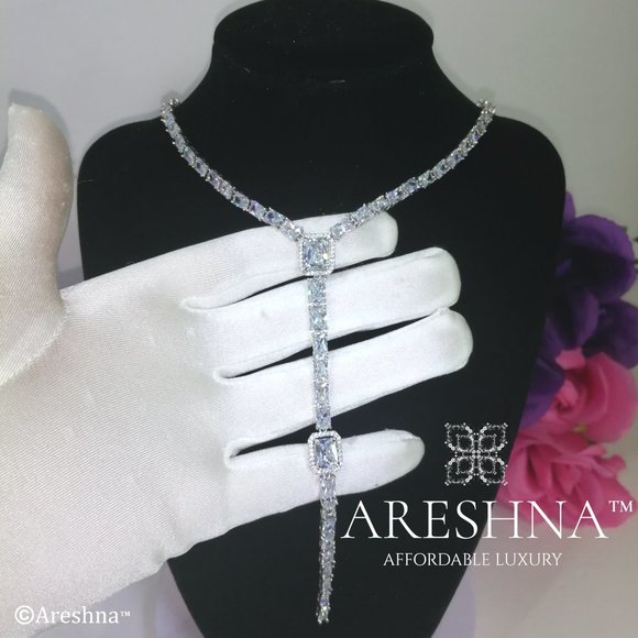 35ct Lariat Bridal Diamond Necklace - Picture 8 of 11